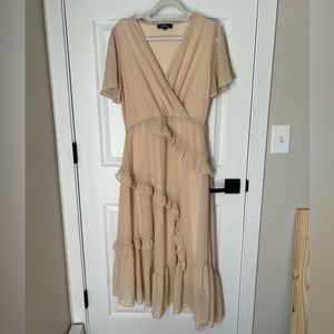 Midi Swiss Dot Ruffled Dress